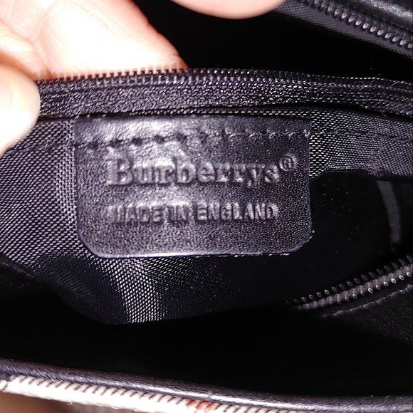 Burberrys Grey Multi Check Print Canvas Leather Bag - Picture 7 of 16